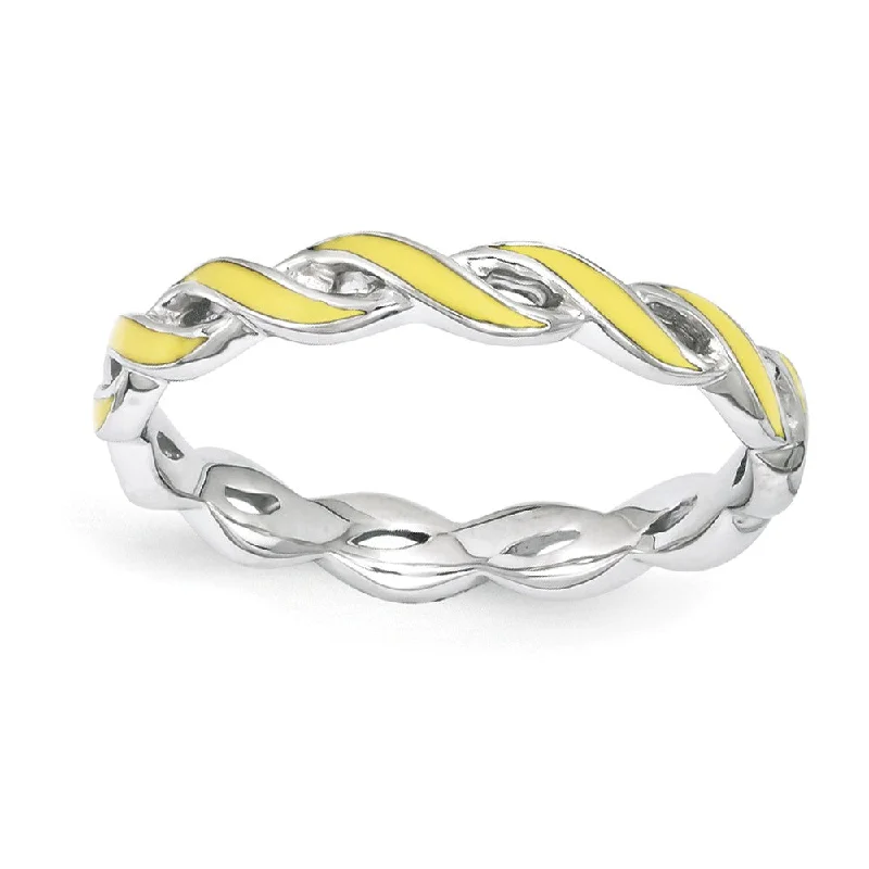 New Arrivals Classic Gold Ring 2mm Sterling Silver Stackable Expressions Yellow Enamel Swirl Band New Arrivals Classic Gold Ring 2mm Sterling Silver Stackable Expressions Yellow Enamel Swirl Band