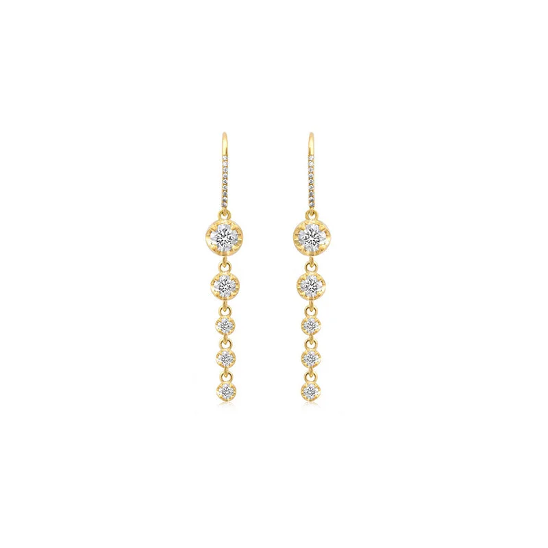 Don't Miss Your Chance Statement Earrings 5 Graduated Illusion Set Diamond Earrings Don't Miss Your Chance Statement Earrings 5 Graduated Illusion Set Diamond Earrings