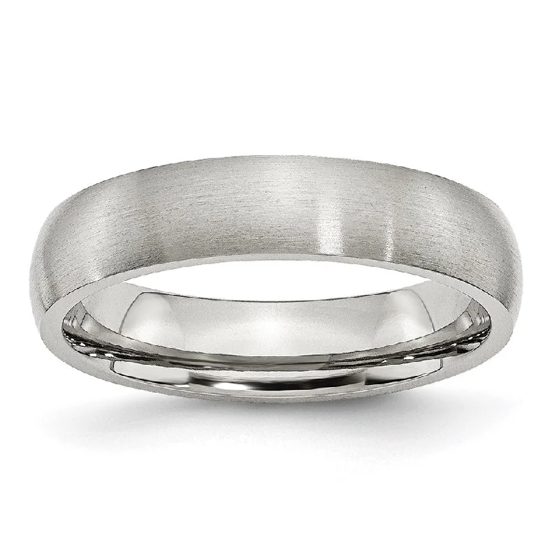 Exclusive Offers for Our Valued Customers Engagement Ring 5mm Stainless Steel Brushed Domed Comfort Fit Band Exclusive Offers for Our Valued Customers Engagement Ring 5mm Stainless Steel Brushed Domed Comfort Fit Band
