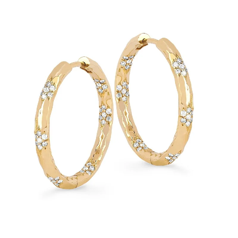 New Arrivals Luxury Earrings Sevenfold Diamond Hoops Large