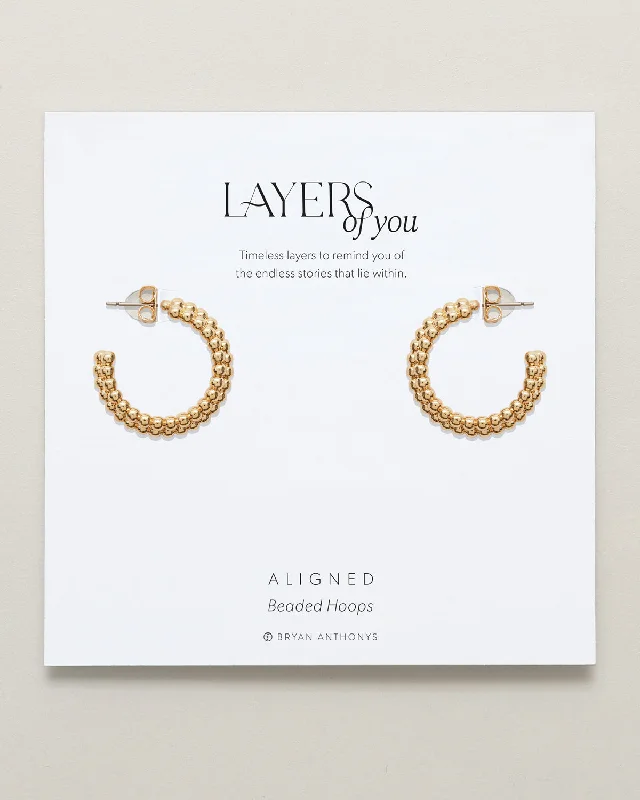 Exclusive Offers for Our Valued Customers Dainty Ring Aligned Beaded Hoop Earrings