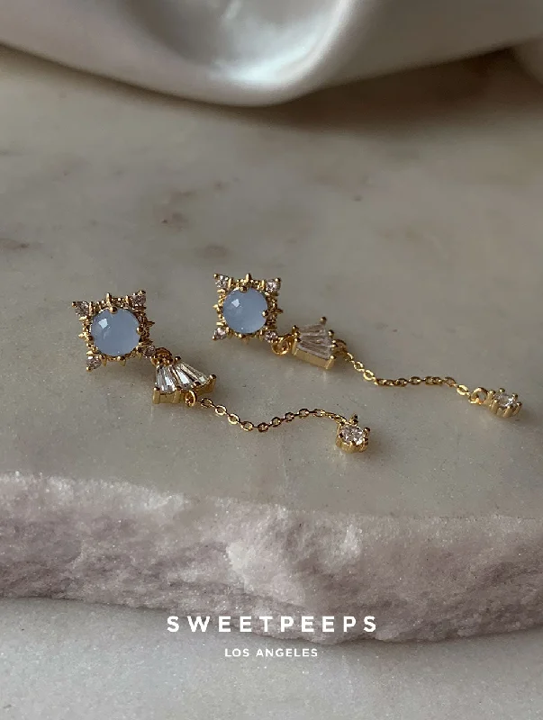 Buy More, Save More Elegant Chain Azure Baby Blue Queen Studs