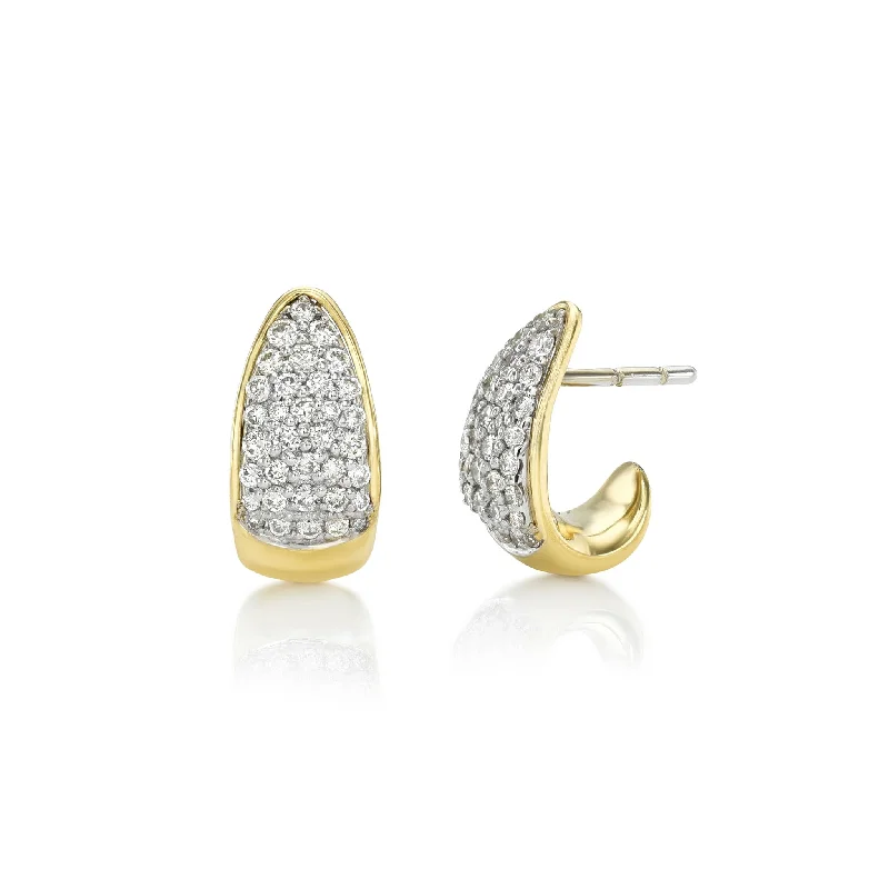 Flash Sale, Grab the Deals Fast Minimalist Studs Baby Pavé Diamond Tusk Earrings