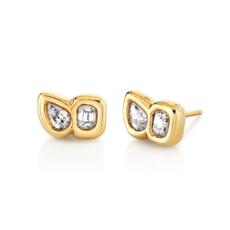 Be the First to Rock the Latest Trends Gold Necklace Baby Toi et Moi Diamond River Studs
