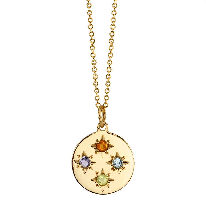 New Arrivals on Discount Classic Diamond Ring BIRTHSTONE COMPASS CHARM 4 STONES