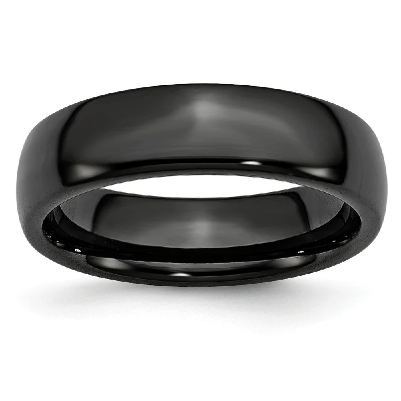 Exclusive Offers for Our Valued Customers Handmade Jewelry Black Ceramic, 6mm Polished Domed Comfort Fit Band Exclusive Offers for Our Valued Customers Handmade Jewelry Black Ceramic, 6mm Polished Domed Comfort Fit Band