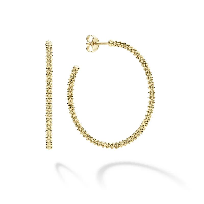 Clearance Sale, Steal Great Bargains Custom Jewelry Caviar Gold 18K Gold Caviar Hoop Earrings Clearance Sale, Steal Great Bargains Custom Jewelry Caviar Gold 18K Gold Caviar Hoop Earrings