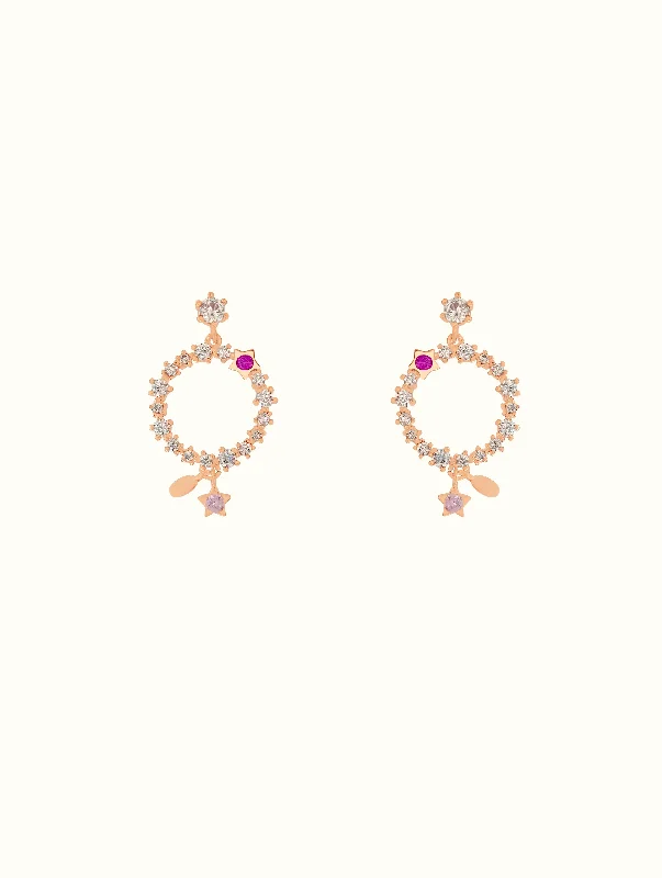 Shop Comfortably at Home Stackable Bracelet Circle Jewel Encrusted Studs