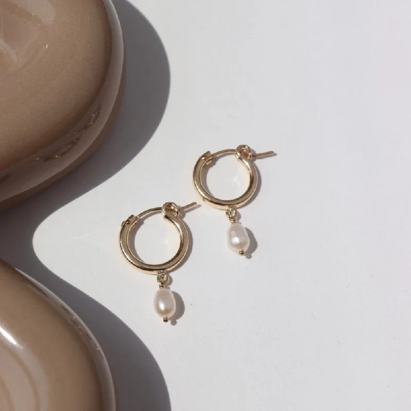 Big Savings, Big Smiles Moonstone Necklace Classic Hoops with Pearl
