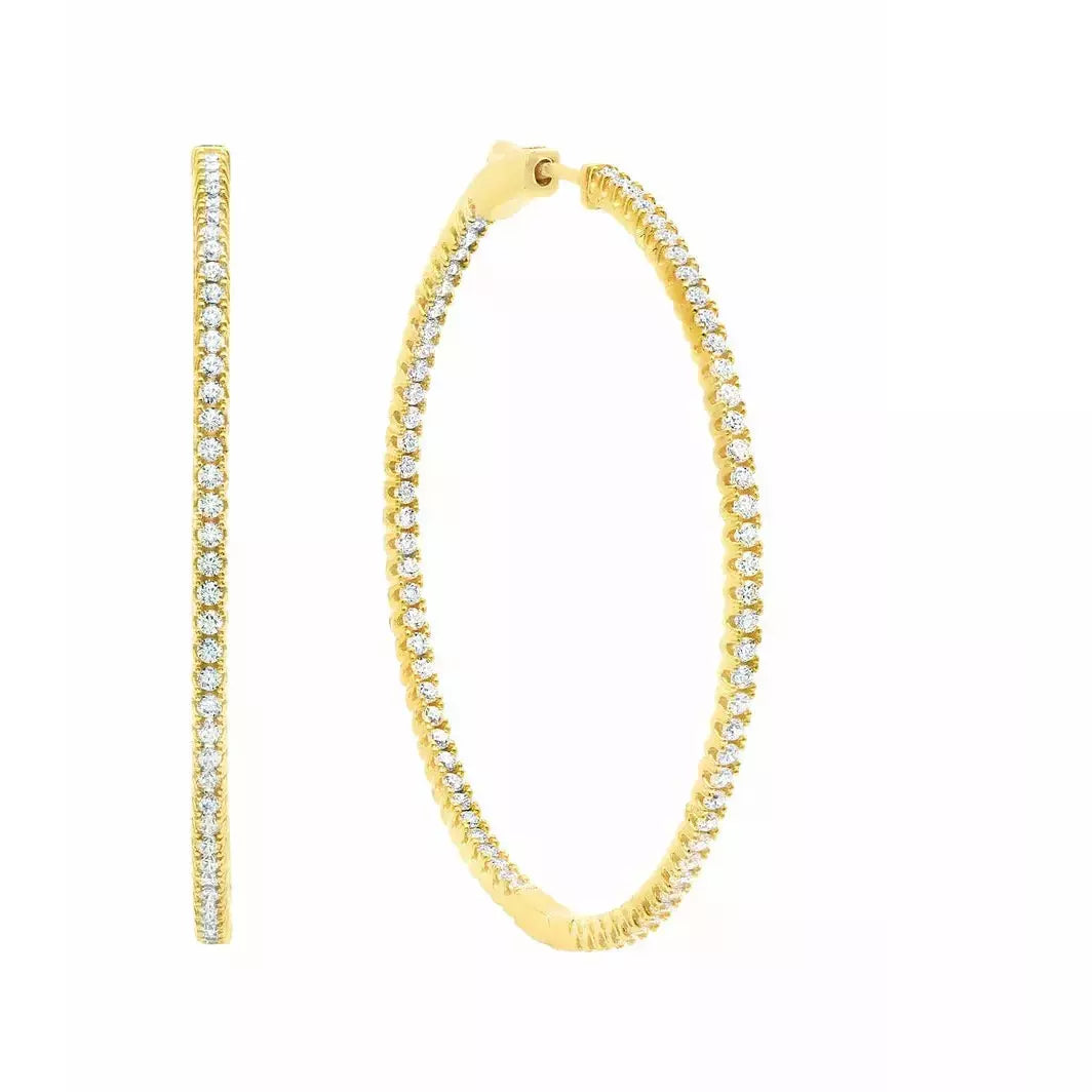 Buy More, Save More Wedding Jewelry CRISLU MEDIUM PAVE HOOP FINISHED IN 18KT YELLOW GOLD- 1.75 cttw Buy More, Save More Wedding Jewelry CRISLU MEDIUM PAVE HOOP FINISHED IN 18KT YELLOW GOLD- 1.75 cttw