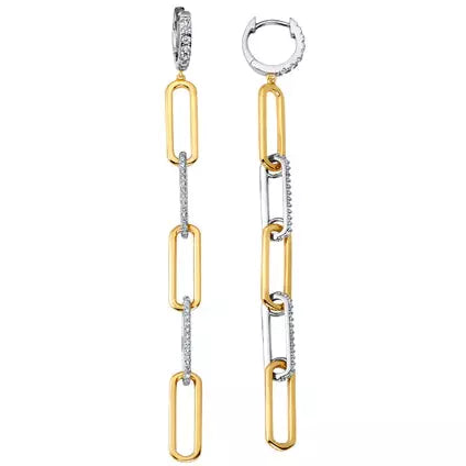 Limited - Time Offer Sapphire Ring CRISLU Two-Tone Huggie Pave Link Earrings Finished in Pure Platinum and 18kt Gold Limited - Time Offer Sapphire Ring CRISLU Two-Tone Huggie Pave Link Earrings Finished in Pure Platinum and 18kt Gold