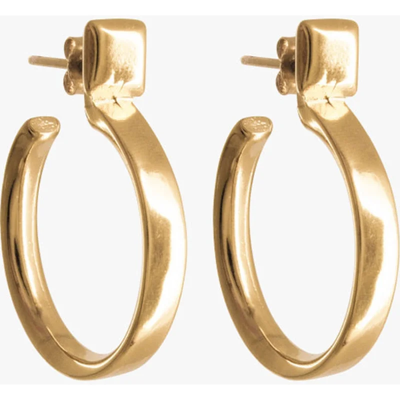 Huge Discounts, Unbeatable Offers Elegant Earrings CXC Simple Hoop with Square Top-Gold or Silver