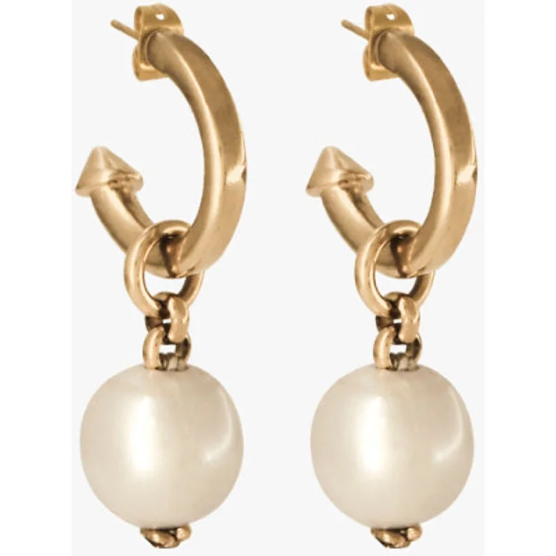 Shop Now, Save Big Bucks Minimalist Necklace CXC Classic Gold Hoop with Pearl Drop