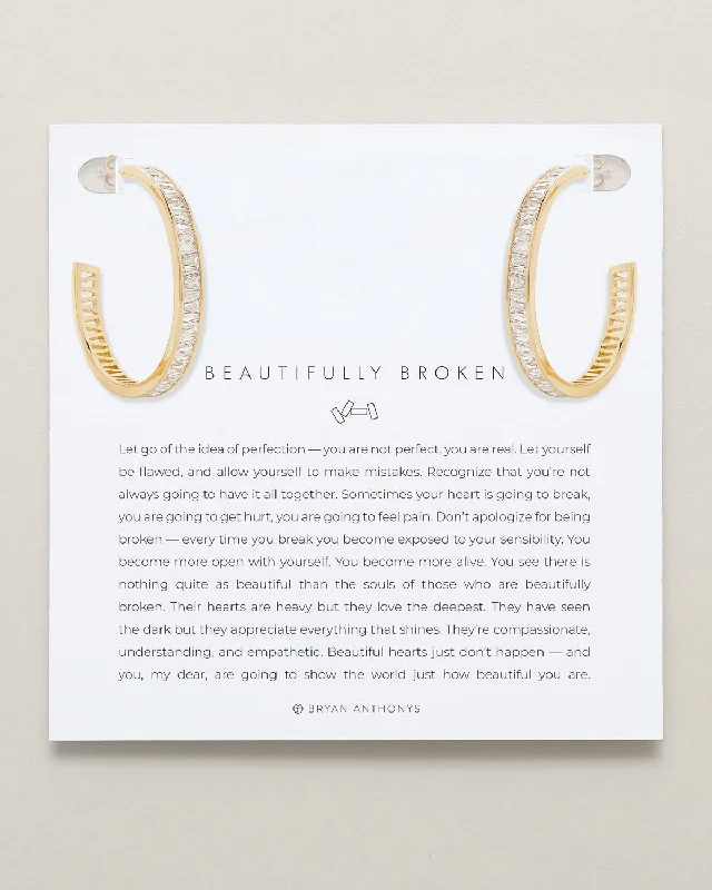 Be the First to Rock the Latest Trends Chic Necklace Beautifully Broken Baguette Maxi Hoop Earrings
