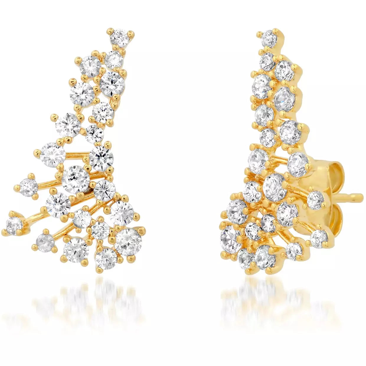 Limited - Time Offer Heart Locket TAI Gold and CZ Scattered Stud Earrings