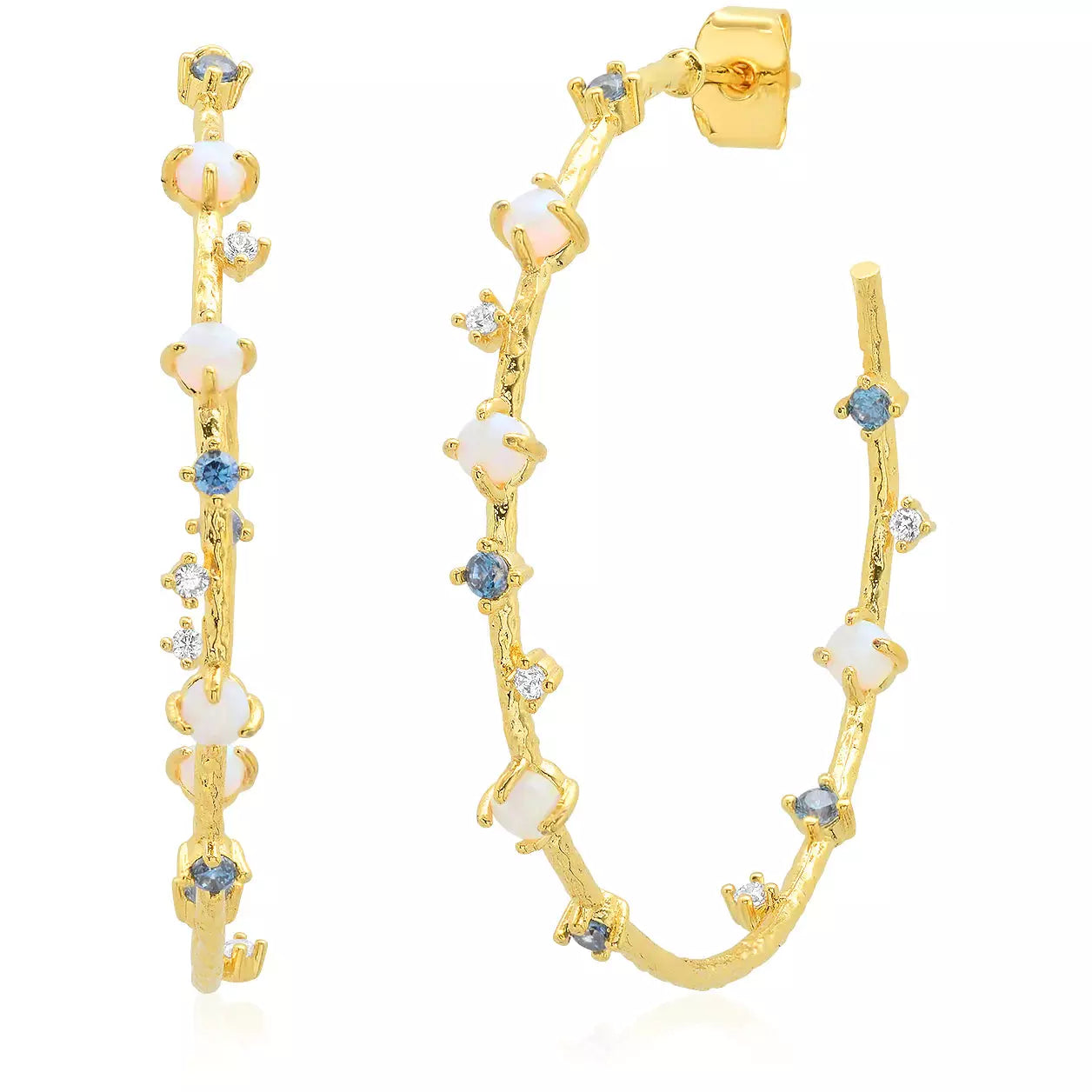 Big Savings, Big Smiles Onyx Bracelet TAI LARGE HOOP EARRINGS WITH CZ STONES