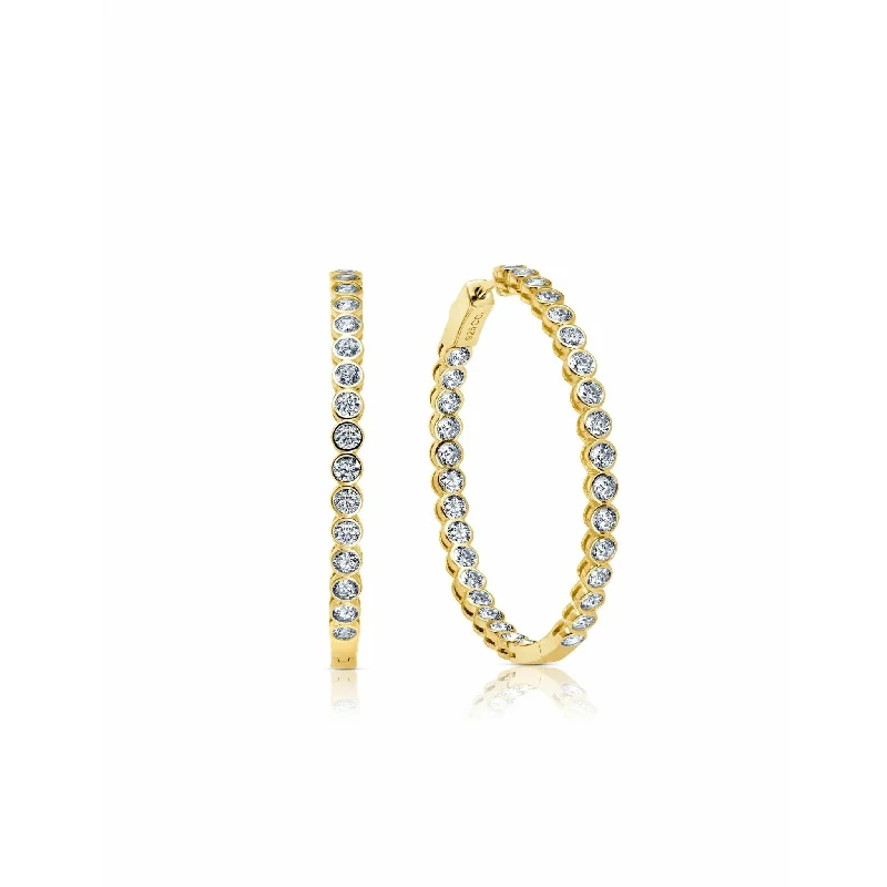 Flash Sale, Grab the Deals Fast Personalized Bracelet CRISLU Bezel Inside Out Hoops Finished in 18kt Yellow Gold Flash Sale, Grab the Deals Fast Personalized Bracelet CRISLU Bezel Inside Out Hoops Finished in 18kt Yellow Gold