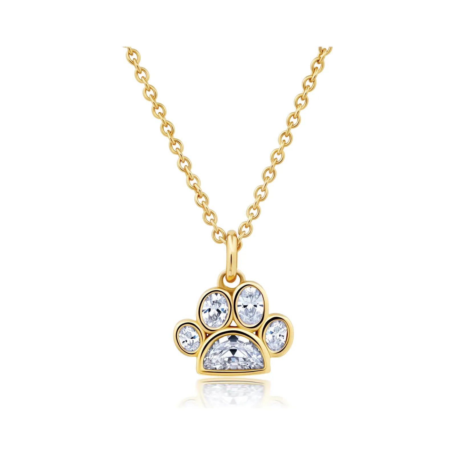 Exclusive Members - Only Sale Fashion Jewelry CRISLU Dog Paw Pendant Finished in 18k Yellow Gold