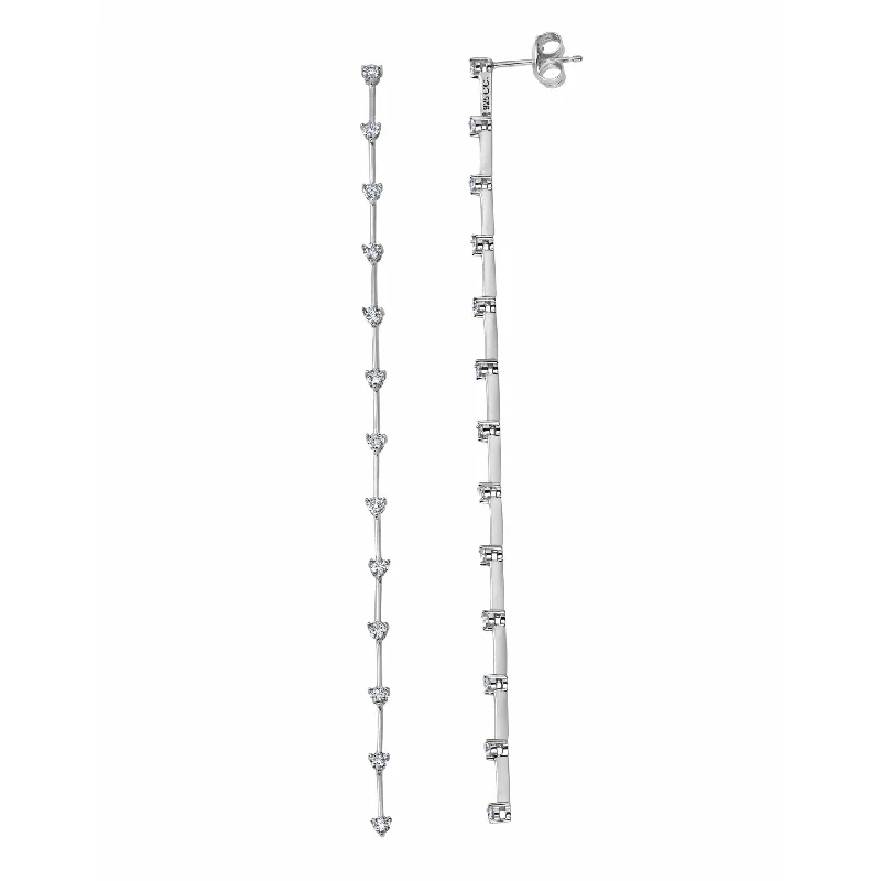 Shop Comfortably at Home Silver Bangles CRISLU Flash Bar Linear Earrings Finished in Pure Platinum Shop Comfortably at Home Silver Bangles CRISLU Flash Bar Linear Earrings Finished in Pure Platinum