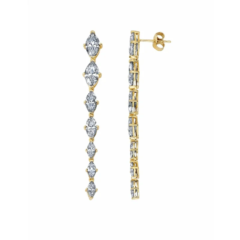 Flash Sale, Grab the Deals Fast Designer Necklace CRISLU Graduated Marquis Linear Earrings Finished in 18kt Yellow Gold Flash Sale, Grab the Deals Fast Designer Necklace CRISLU Graduated Marquis Linear Earrings Finished in 18kt Yellow Gold