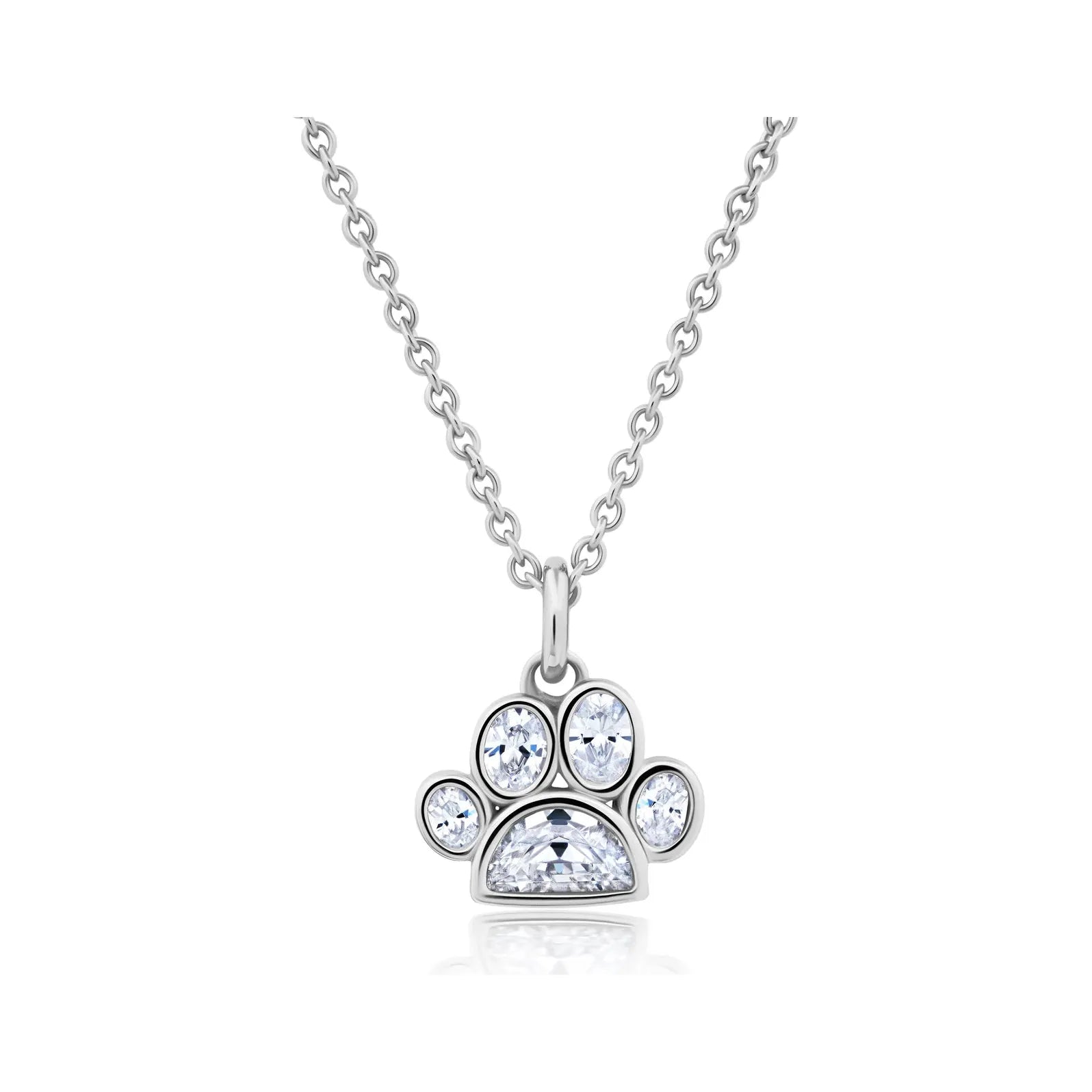 Flash Sale Handmade Jewelry CRISLU Dog Paw Pendant Finished in Pure Platinum
