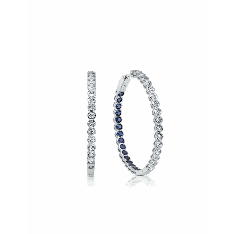 Flash Sale Minimalist Necklace CRISLU Sapphire Bezel Inside Out Hoops Finished in Pure Platinum Flash Sale Minimalist Necklace CRISLU Sapphire Bezel Inside Out Hoops Finished in Pure Platinum