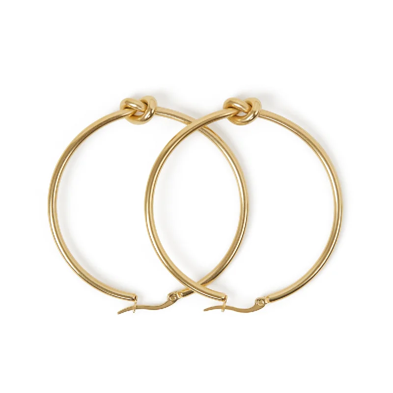 New Arrivals on Discount Cluster Earrings Knotted Hoop Earrings - Gold