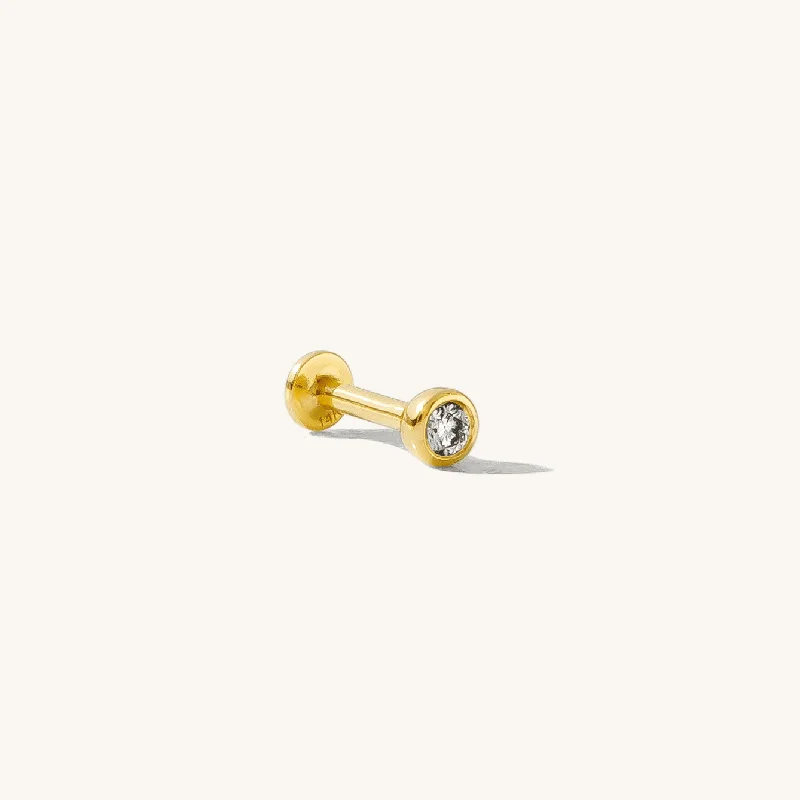 Don't Miss Your Chance Engagement Jewelry Diamond Bezel Flat Back Stud Earring