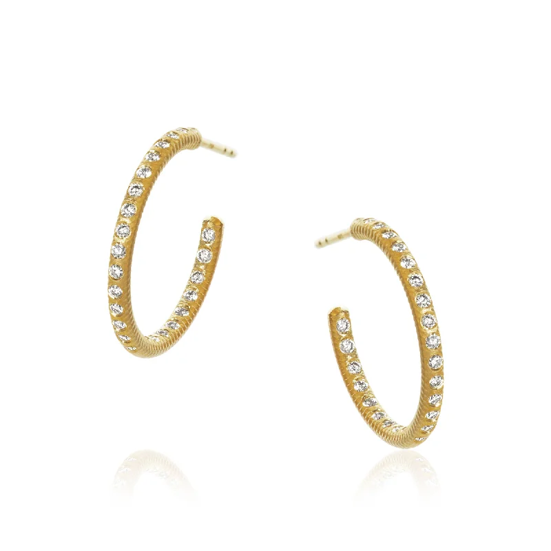 Limited - Time Offer Medium Esme Galaxy 18K Gold Hoops w. Diamonds