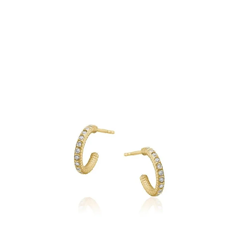 Flash Sale Mini Esme Galaxy 18K Gold Hoops w. Diamonds