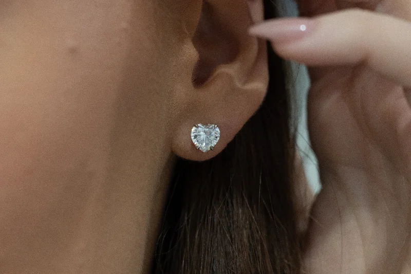New Arrivals on Discount Gold Necklace E101 ~ Heart Moissanite Earrings