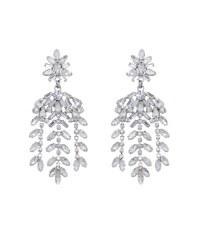 Don't Miss Your Chance Gemstone Jewelry Elena Statement Earrings in Crystal