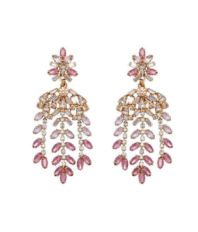Don't Miss Your Chance Designer Necklace Elena Statement Earrings in Pink