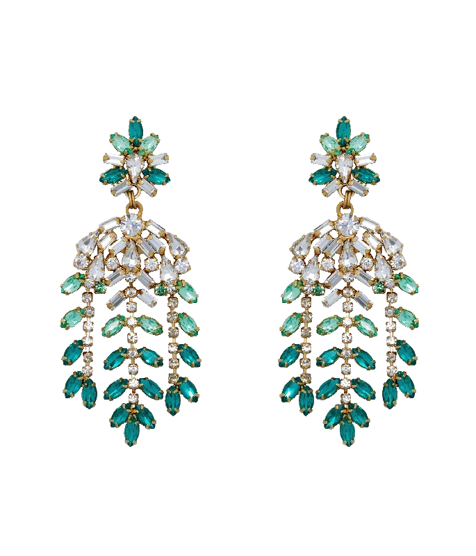 Shop Now, Save Big Bucks Celestial Jewelry Elena Statement Earrings in Emerald