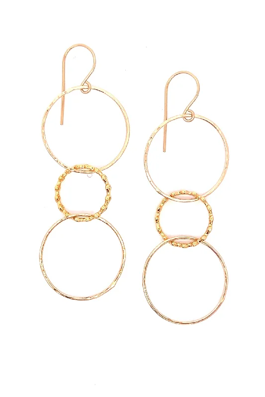 Don't Miss Your Chance Gold Necklace Enamerred Linking Hoops