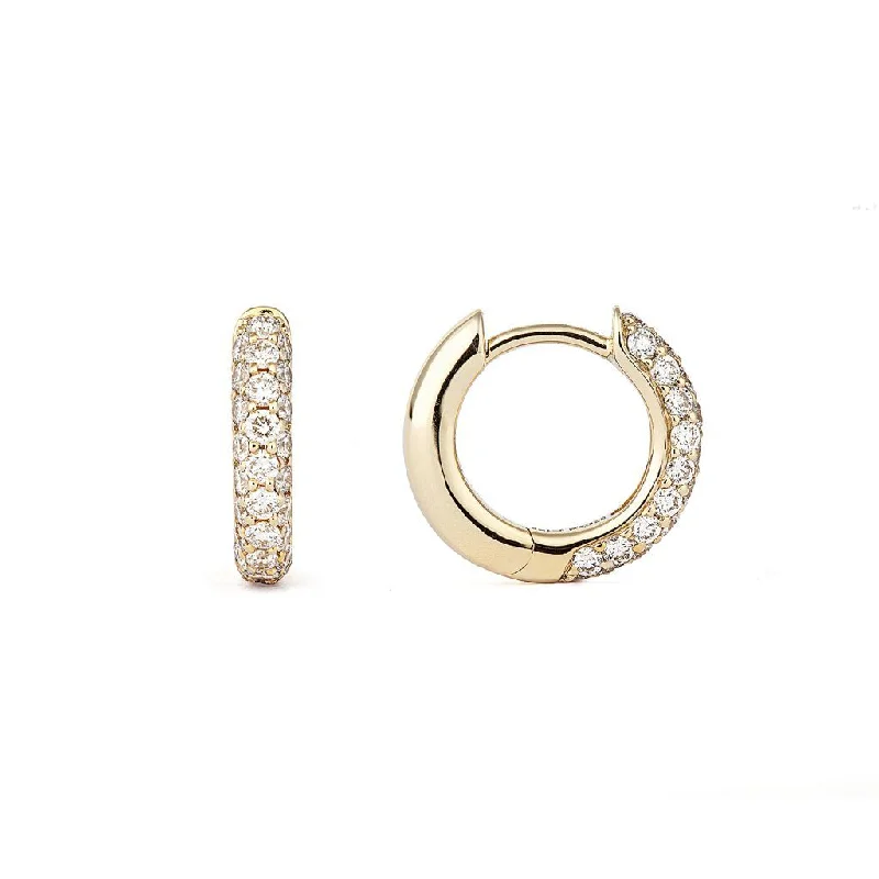 Unbeatable Savings Await Classic Pavé 13 mm 18K Gold Hoops w. Diamonds