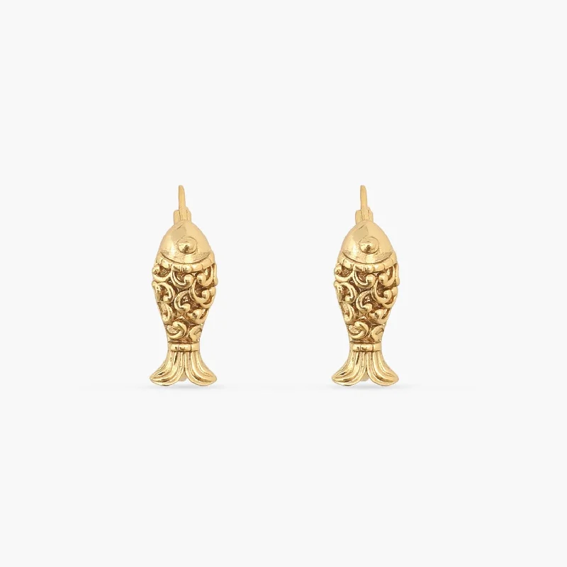 Exclusive Offers for Our Valued Customers Bold Earrings Fish Oxidized Hoop Earrings