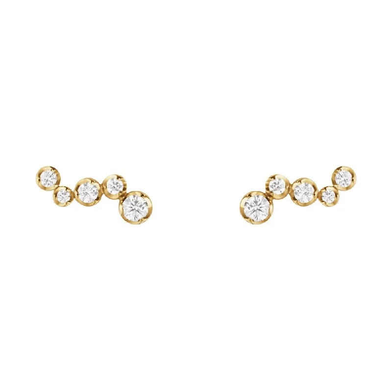 Massive Clearance Sale Signature 18K Gold Studs w. 0.18ct Diamonds