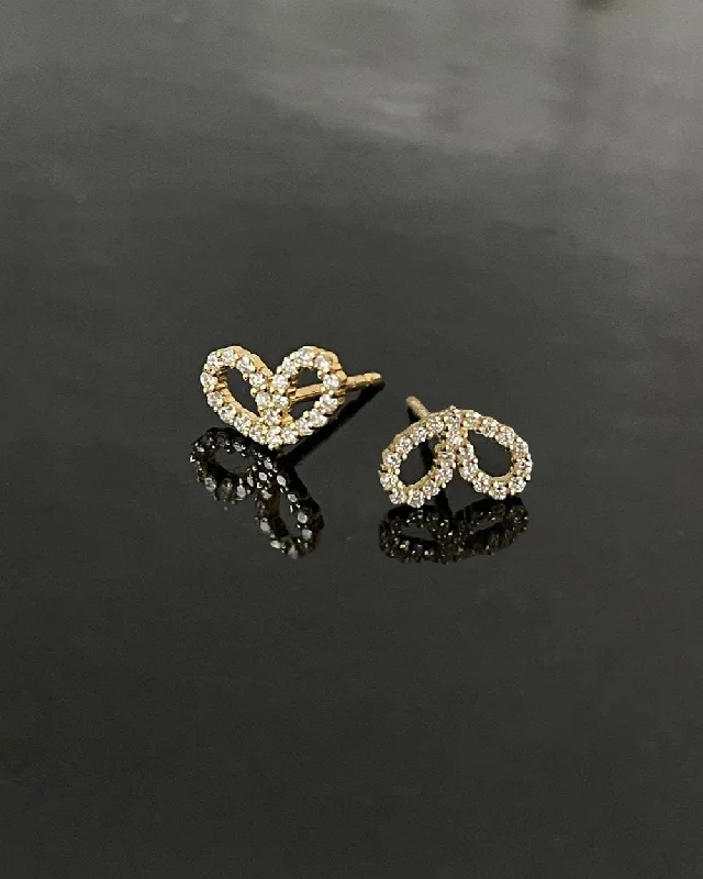 Shop Now, Save Big Bucks Small Bow 14K Gold Earring w. Diamonds