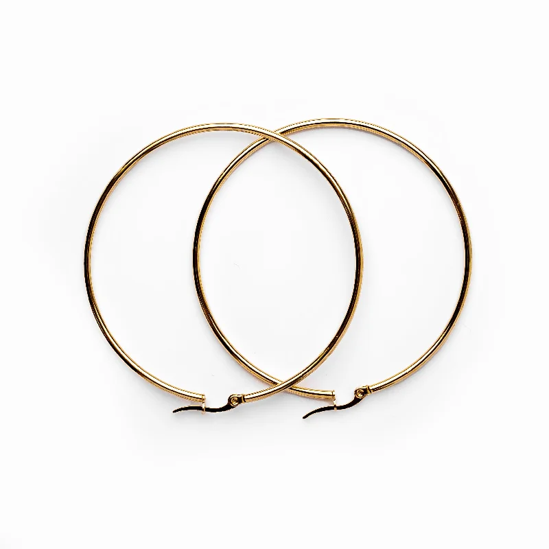 Huge Discounts, Unbeatable Offers Gold Bangle Hoop Earrings - Gold