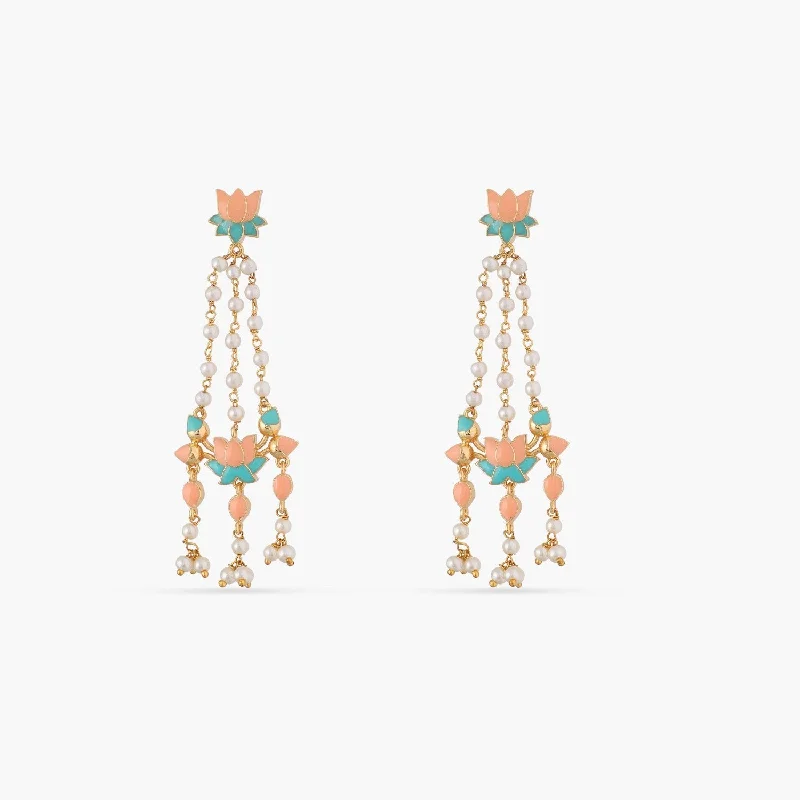 Unbeatable Savings Await Gold Chain Jalaja Double Motif Long Earring