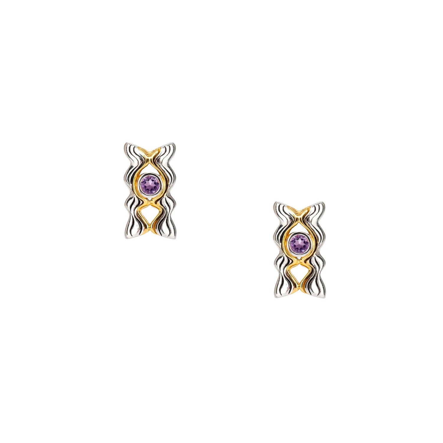 Clearance Sale, Steal Great Bargains Beautiful Jewelry Keith Jack Sterling Silver Rhodium + 10k Amethyst Rocks 'n Rivers Stud Earring Clearance Sale, Steal Great Bargains Beautiful Jewelry Keith Jack Sterling Silver Rhodium + 10k Amethyst Rocks 'n Rivers Stud Earring