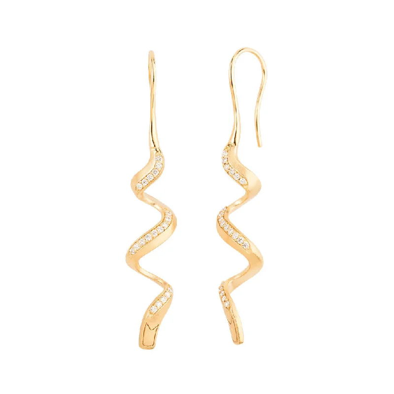 Season - End Clearance Jovian 18K Gold Ear Hangers w. Diamonds