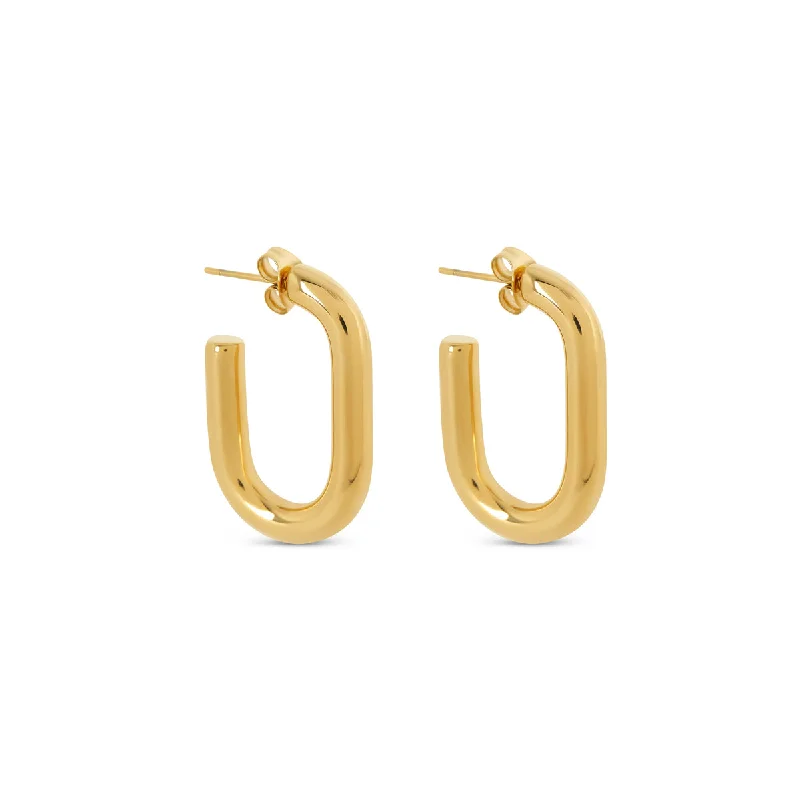 Big Savings, Big Smiles Gemstone Jewelry Piper Hoop Earrings - Gold