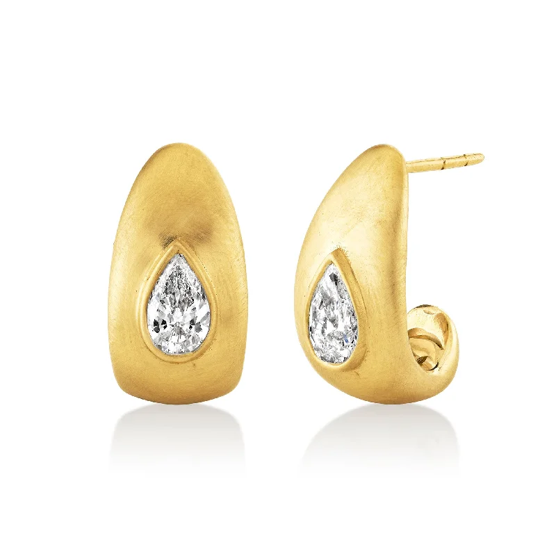 Clearance Sale, Steal Great Bargains Classic Stud Earrings Medium Tusk Earrings with Water Drop Diamond