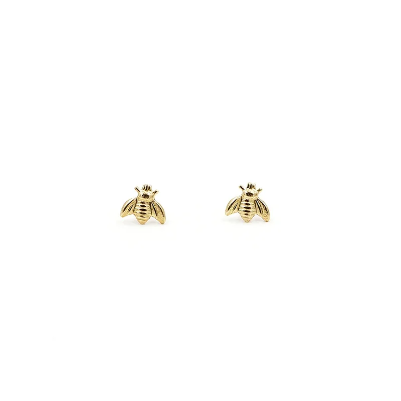 Shop Comfortably at Home Gold Earrings Mini Bee Studs
