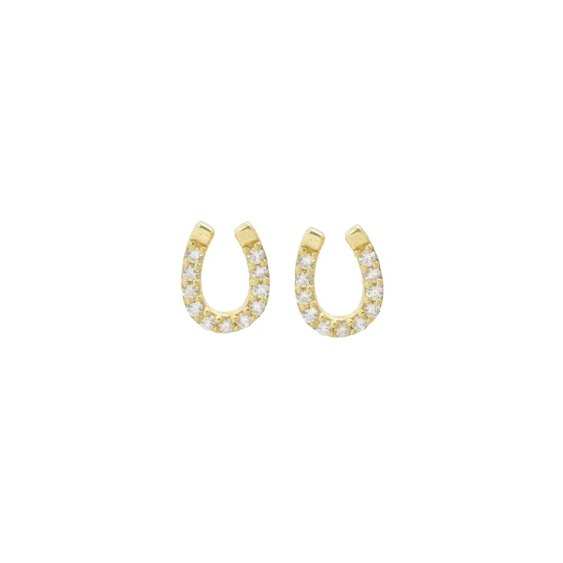 Limited - Time Offer Handmade Jewelry Mini CZ Horseshoe Studs