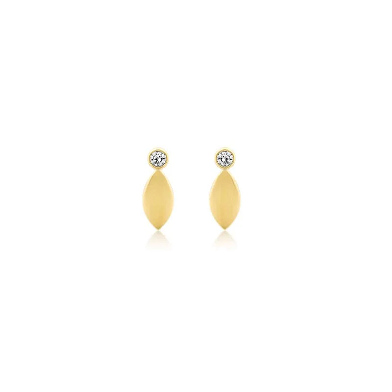 Shop Comfortably at Home Statement Necklace Mini Diamond Bezel and Marquise Studs
