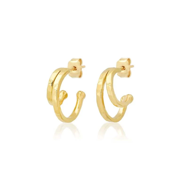 Flash Sale, Grab the Deals Fast Rose Gold Ring Mini Double Hammered Hoops