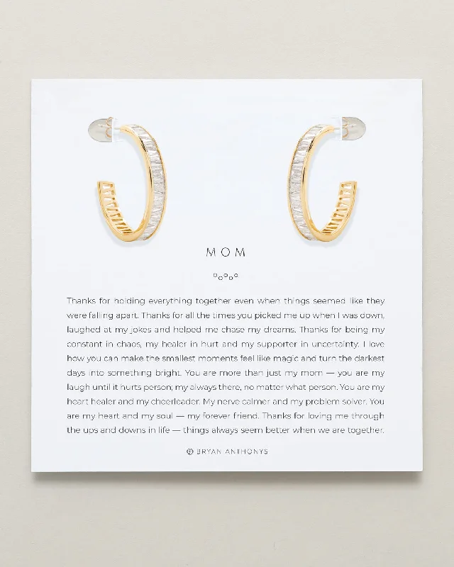 Big Savings, Big Smiles Chain Bracelet Mom Baguette Midi Hoop Earrings